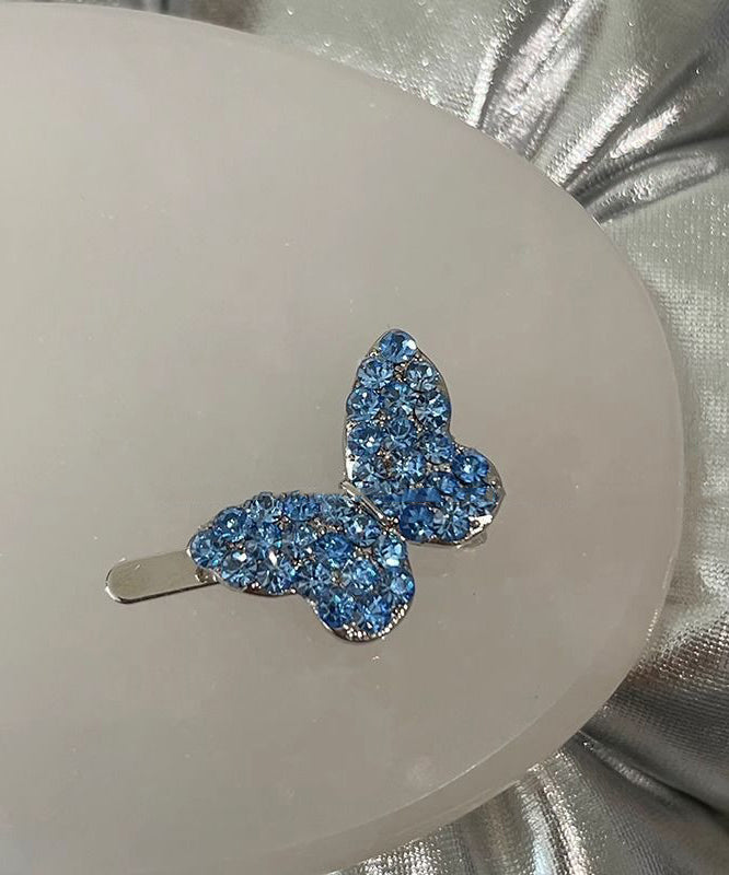 Cute Pink Alloy Zircon Butterfly Hairpin