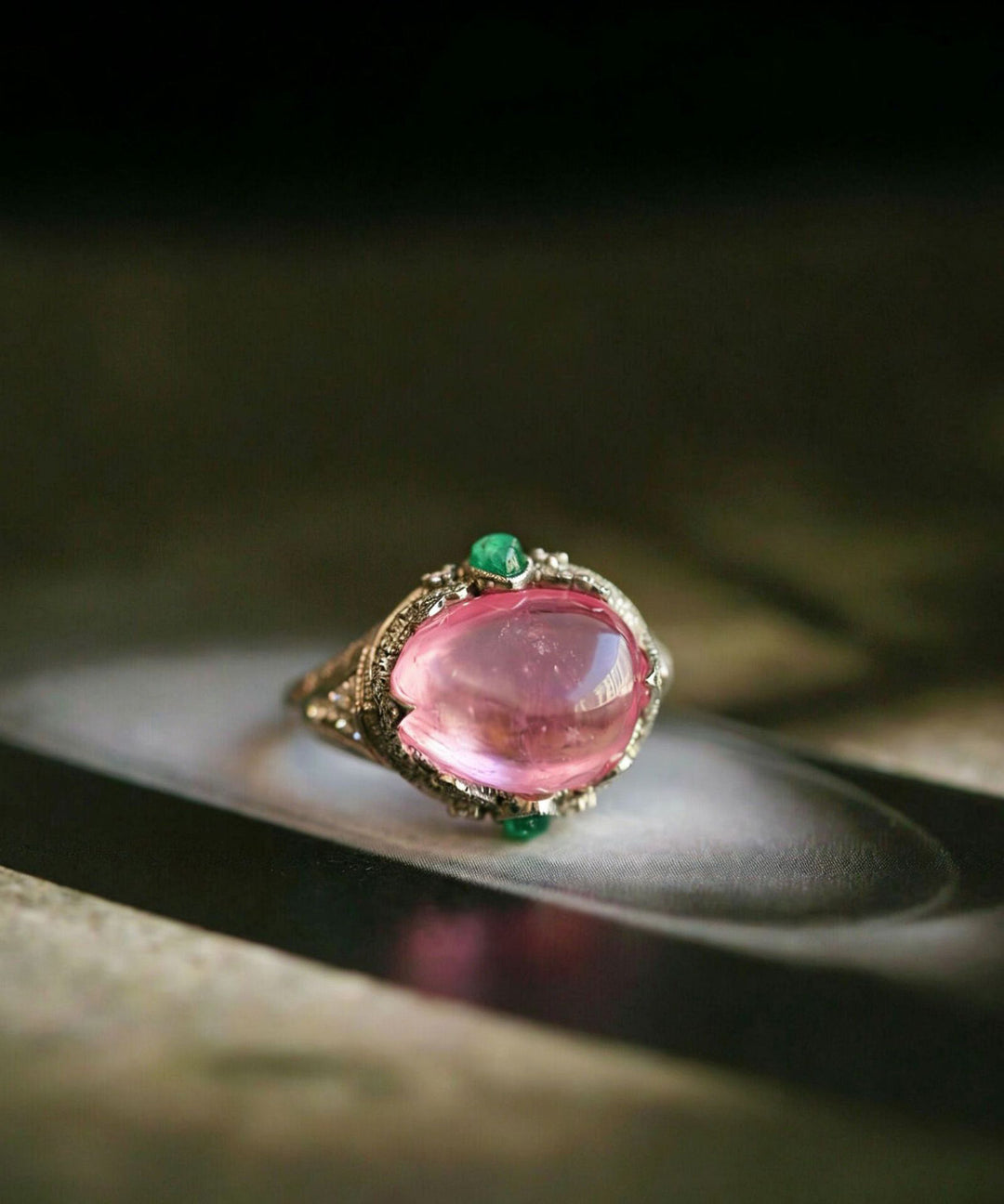 Cute Pink Alloy Zircon Crystal Rings
