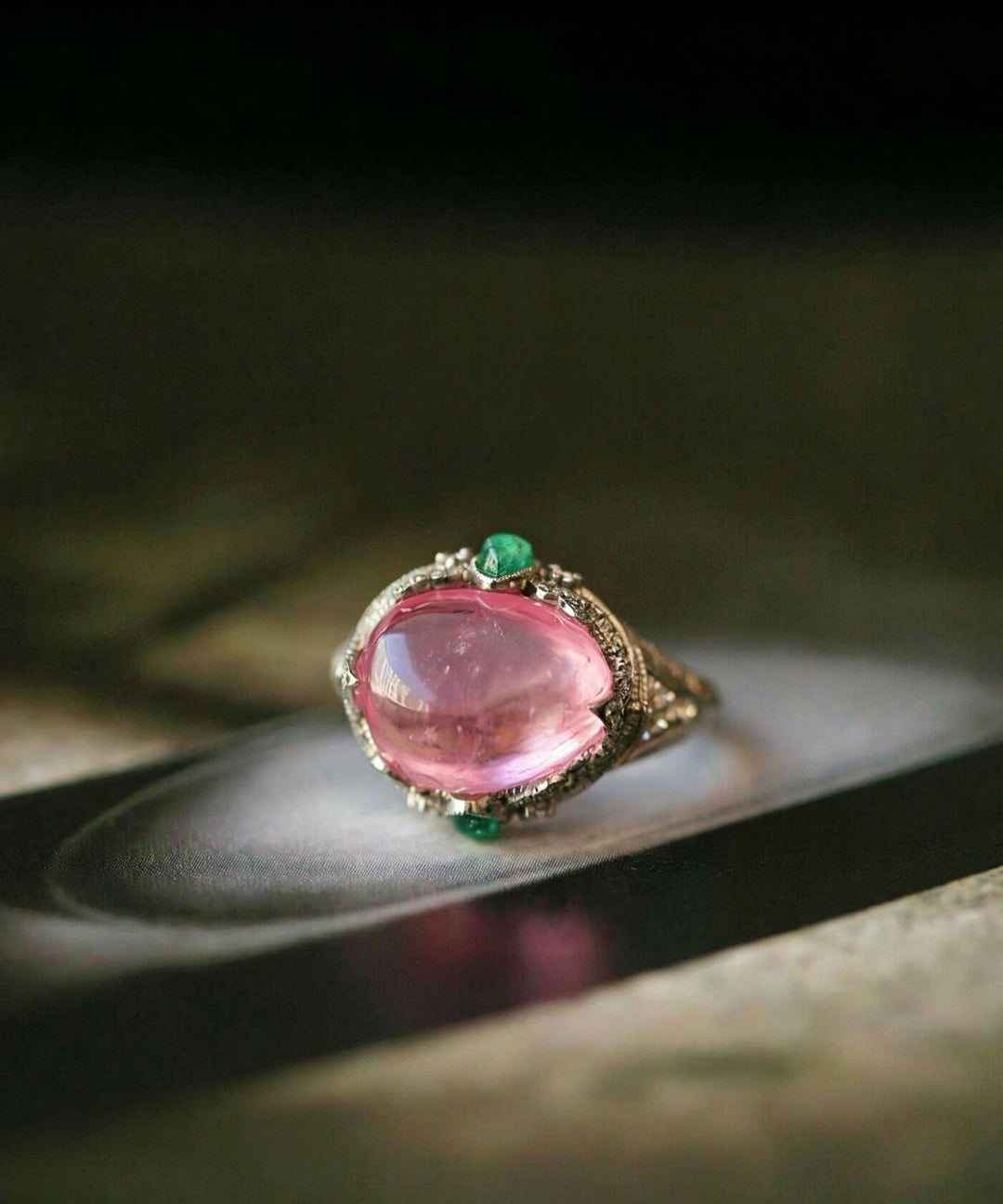 Cute Pink Alloy Zircon Crystal Rings
