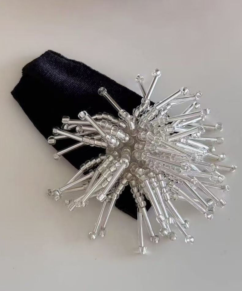 Cute Pink Cloth Alloy Beading Fireworks Single Hairpin