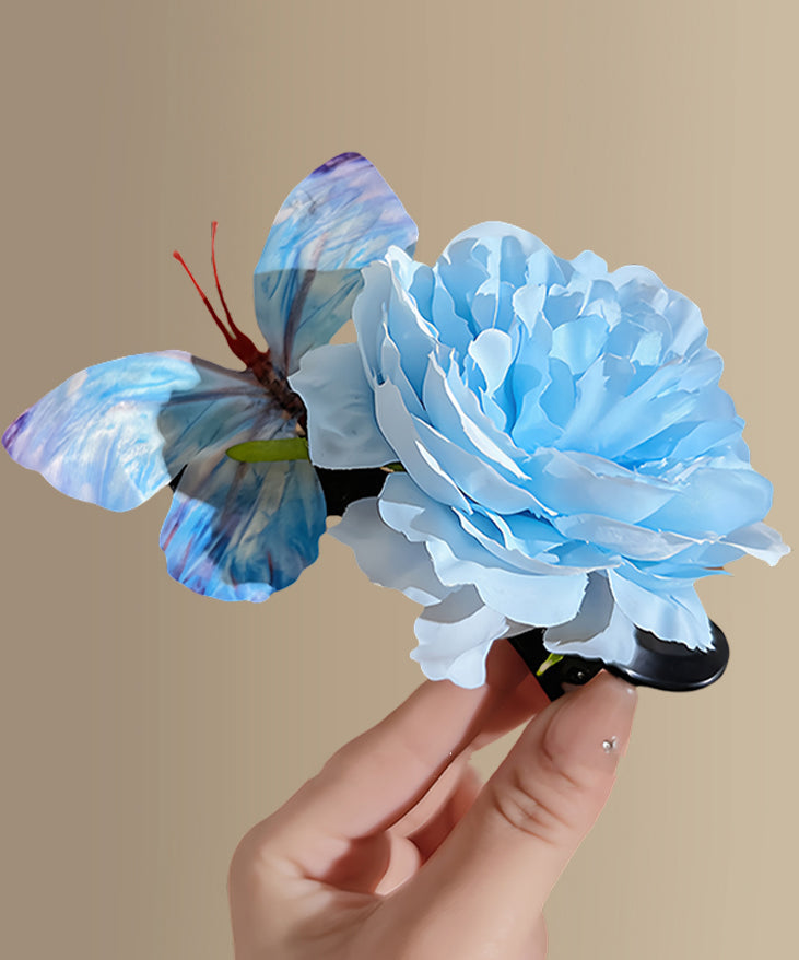 Cute Pink Cloth Butterfly Floral Hairpin