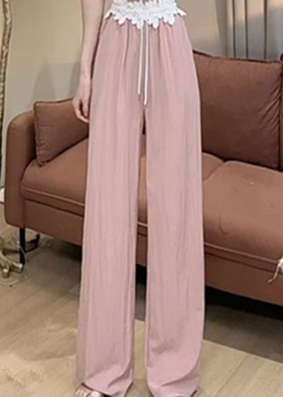 Cute Pink Fake Two Pieces Hooded Sweatshirt And Wide Leg Pants Two Pieces Set Spring
