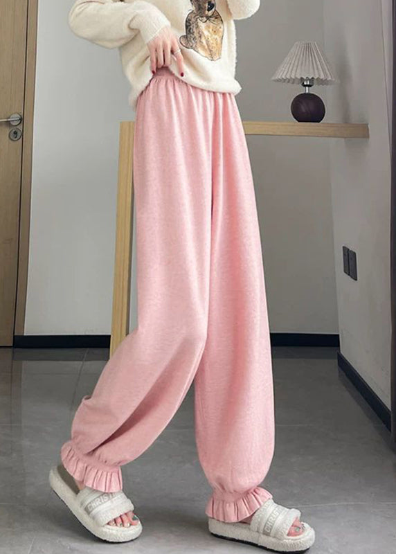 Cute Pink High Waist Harem Pants Fall