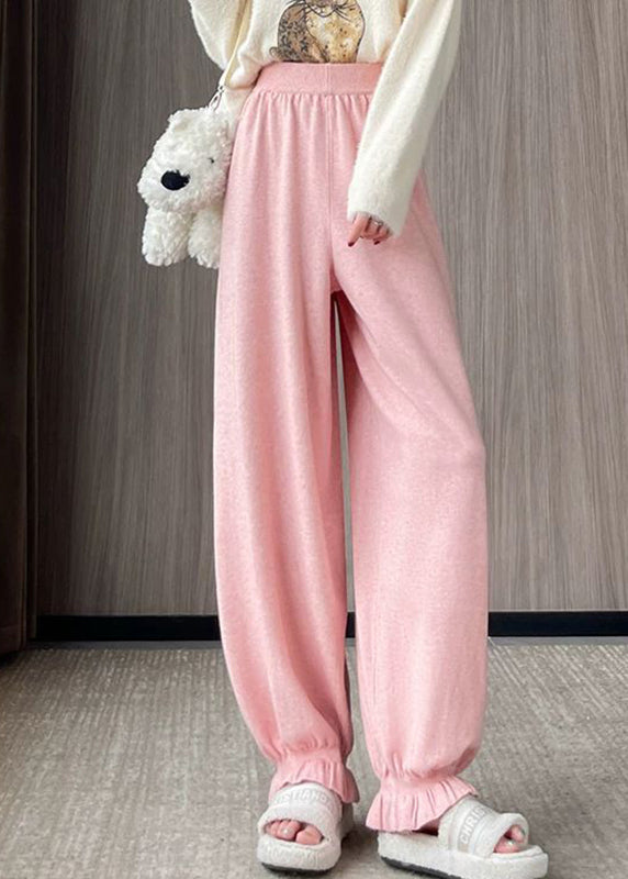 Cute Pink High Waist Harem Pants Fall
