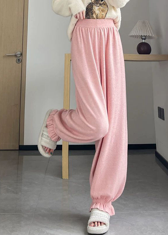 Cute Pink High Waist Harem Pants Fall