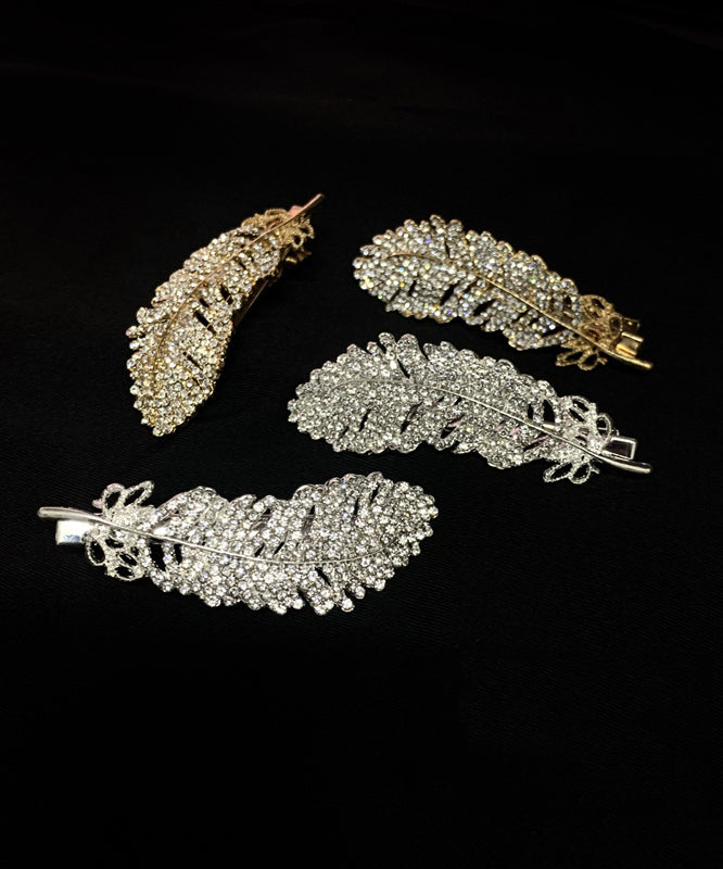 Cute Silk Alloy Zircon Feather Hairpin