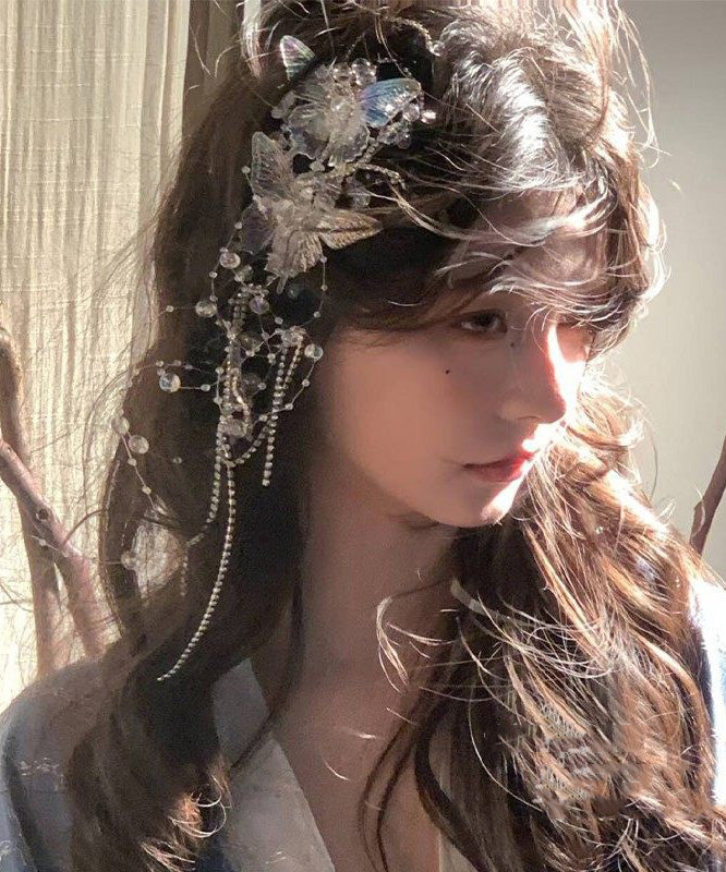 Cute Tassel Butterfly Bead Acrylic Hair Clip
