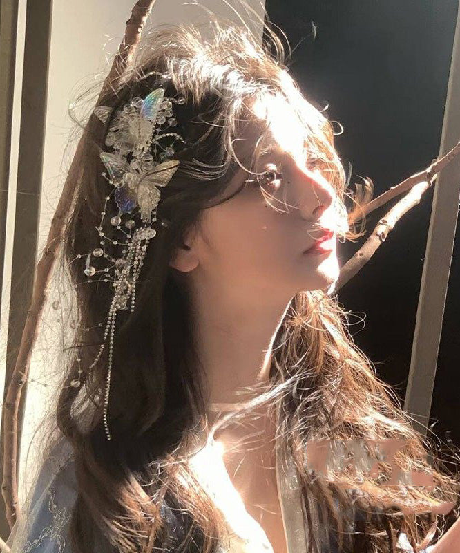 Cute Tassel Butterfly Bead Acrylic Hair Clip