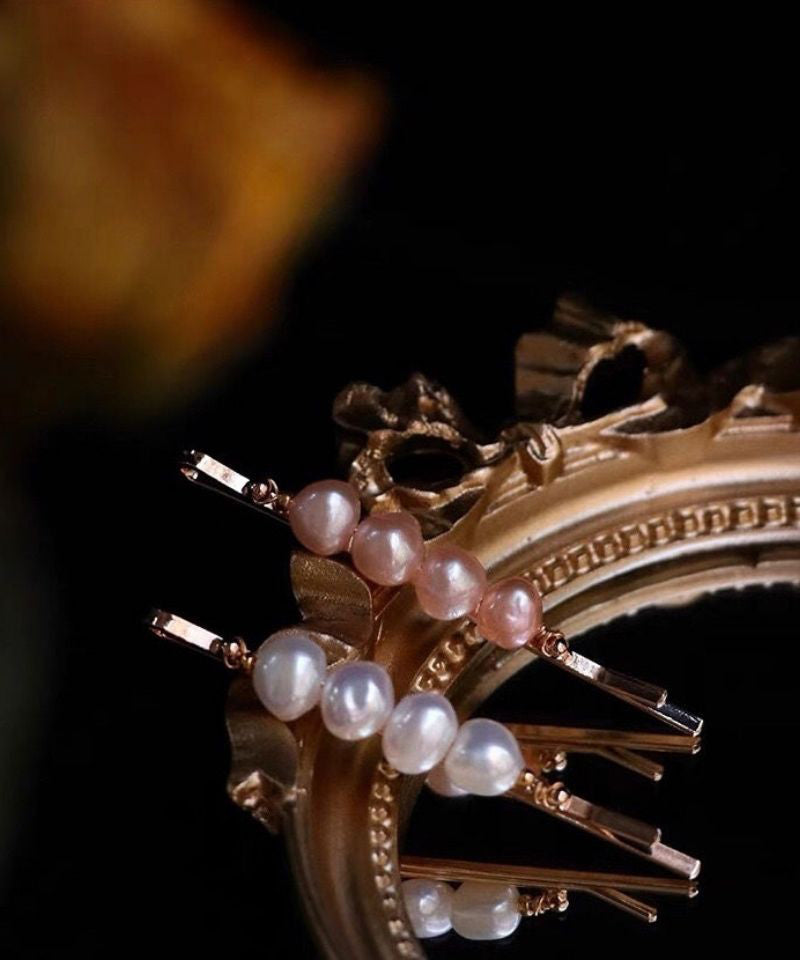 Cute White Alloy Pearl Hairpin