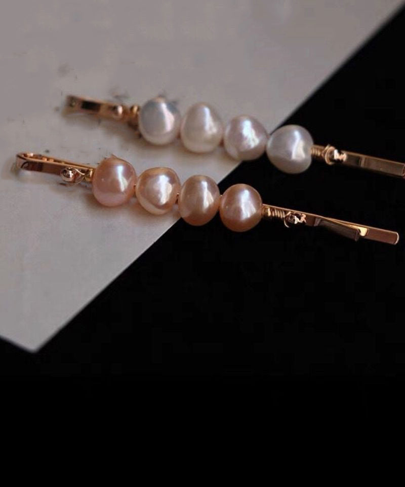 Cute White Alloy Pearl Hairpin