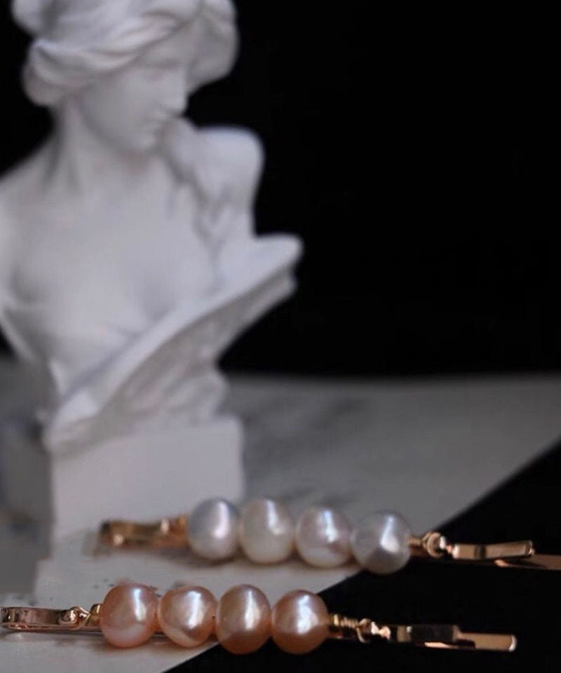 Cute White Alloy Pearl Hairpin