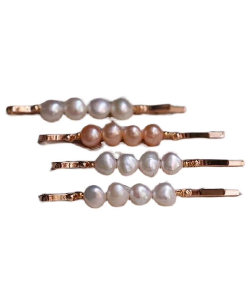 Cute White Alloy Pearl Hairpin
