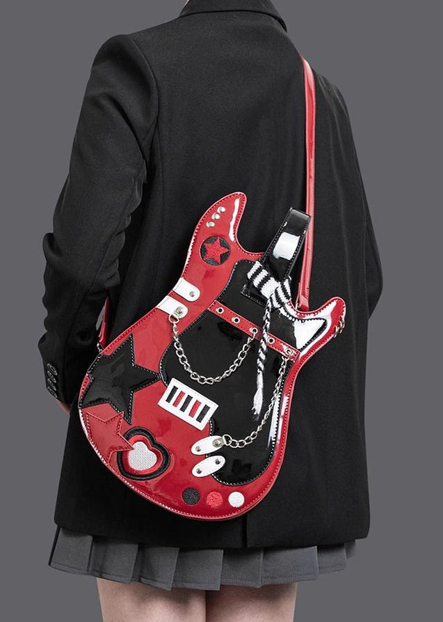 DIY Chain Linked Patchwork Faux Leather Versatile Backpack Bag