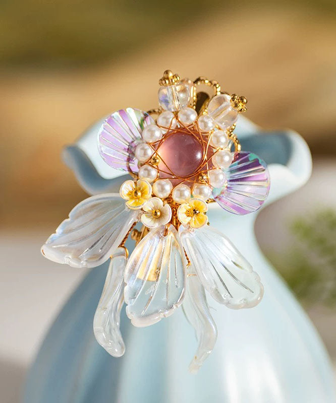 DIY Colorblock Acrylic Pearl A Pair Goldfish Hairpin – Omychic