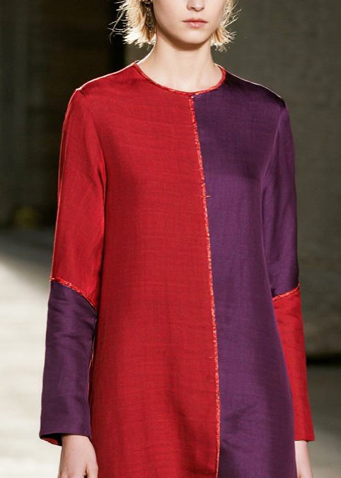 DIY Colorblock Asymmetrical Patchwork Cotton Maxi Dresses Spring