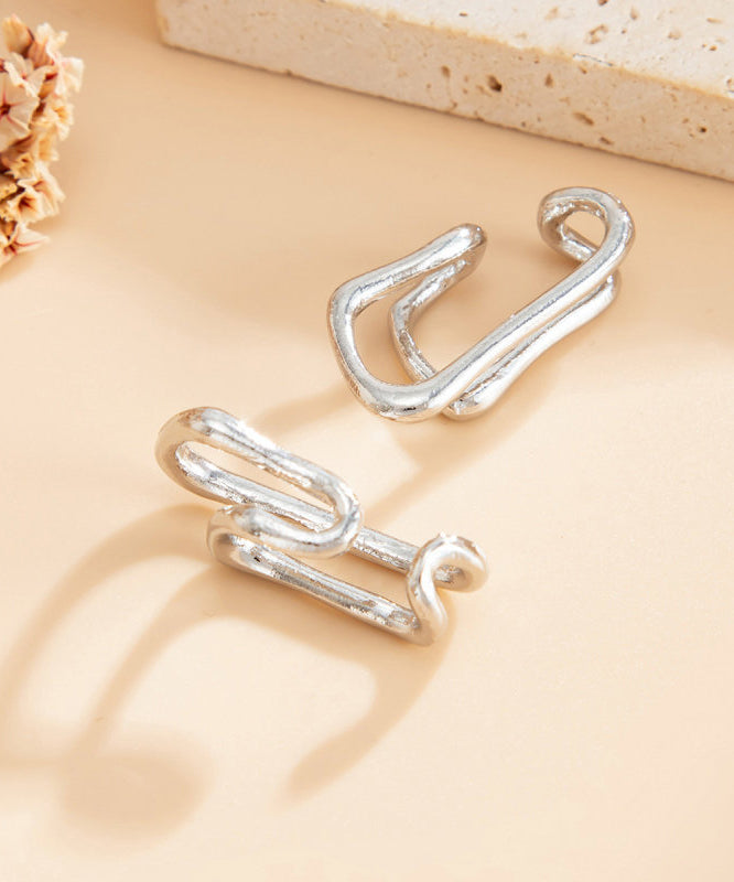 DIY Gold Copper Alloy C-Shaped Hoop Earrings