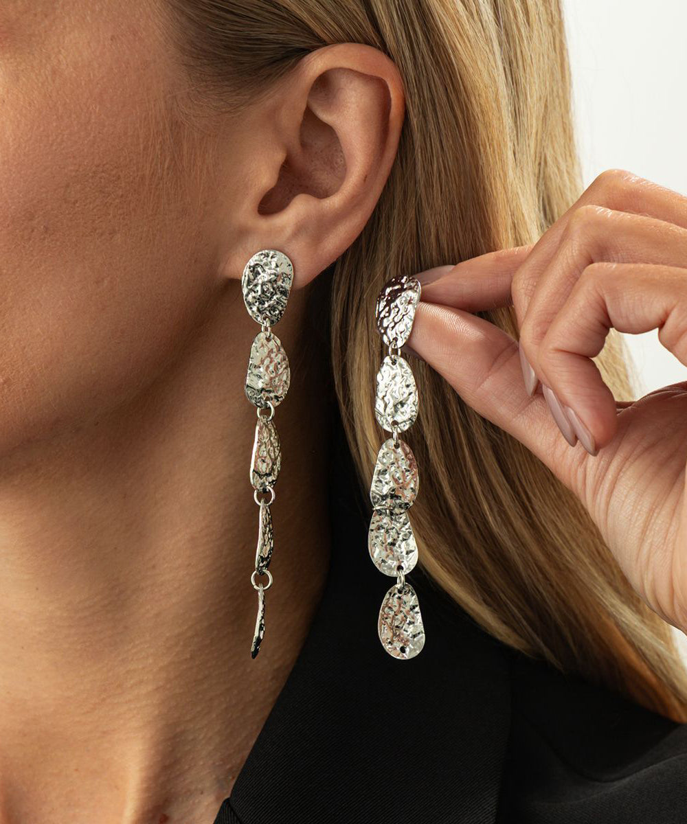 DIY Gold Metal Disc Tassel Drop Earrings