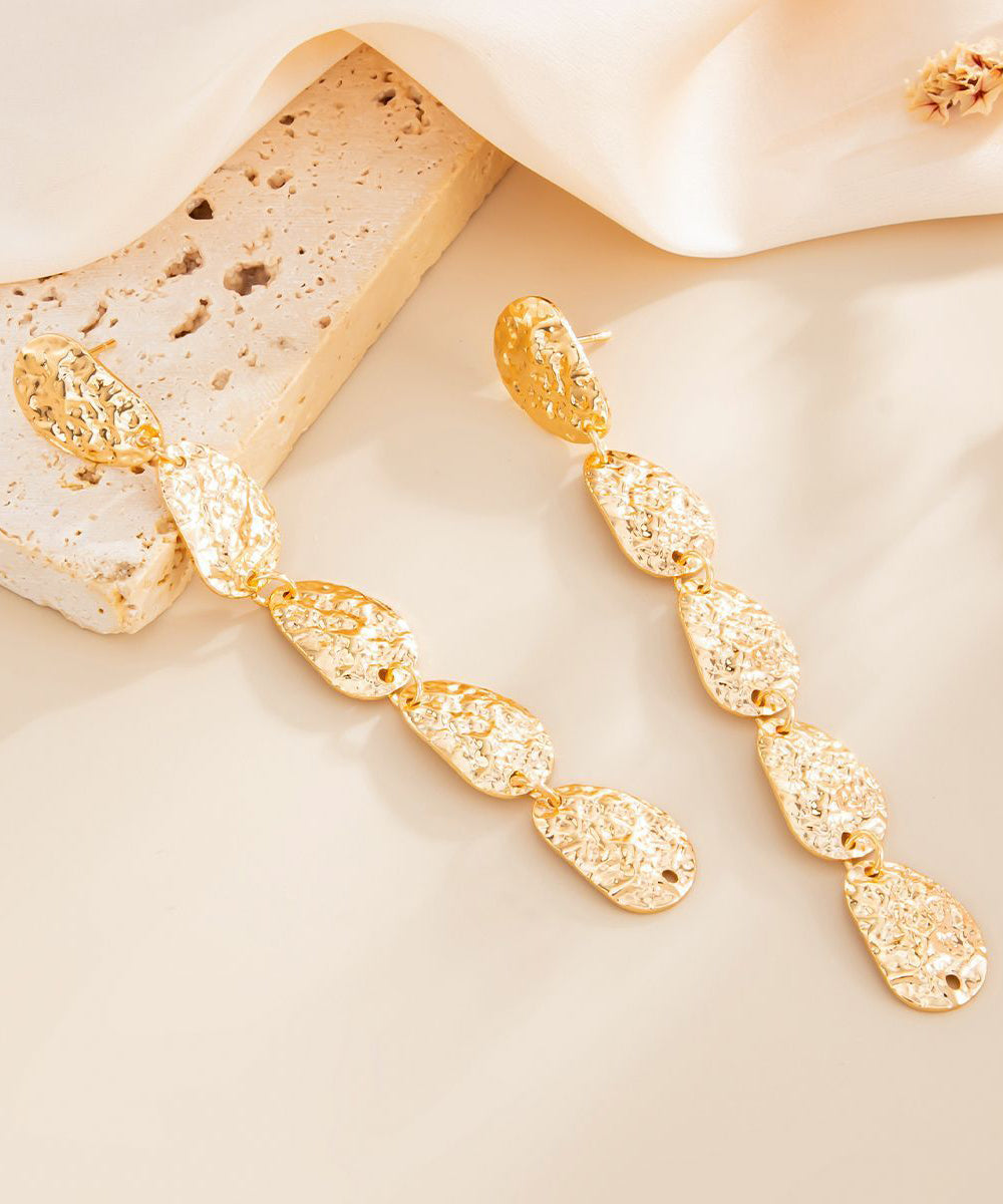 DIY Gold Metal Disc Tassel Drop Earrings