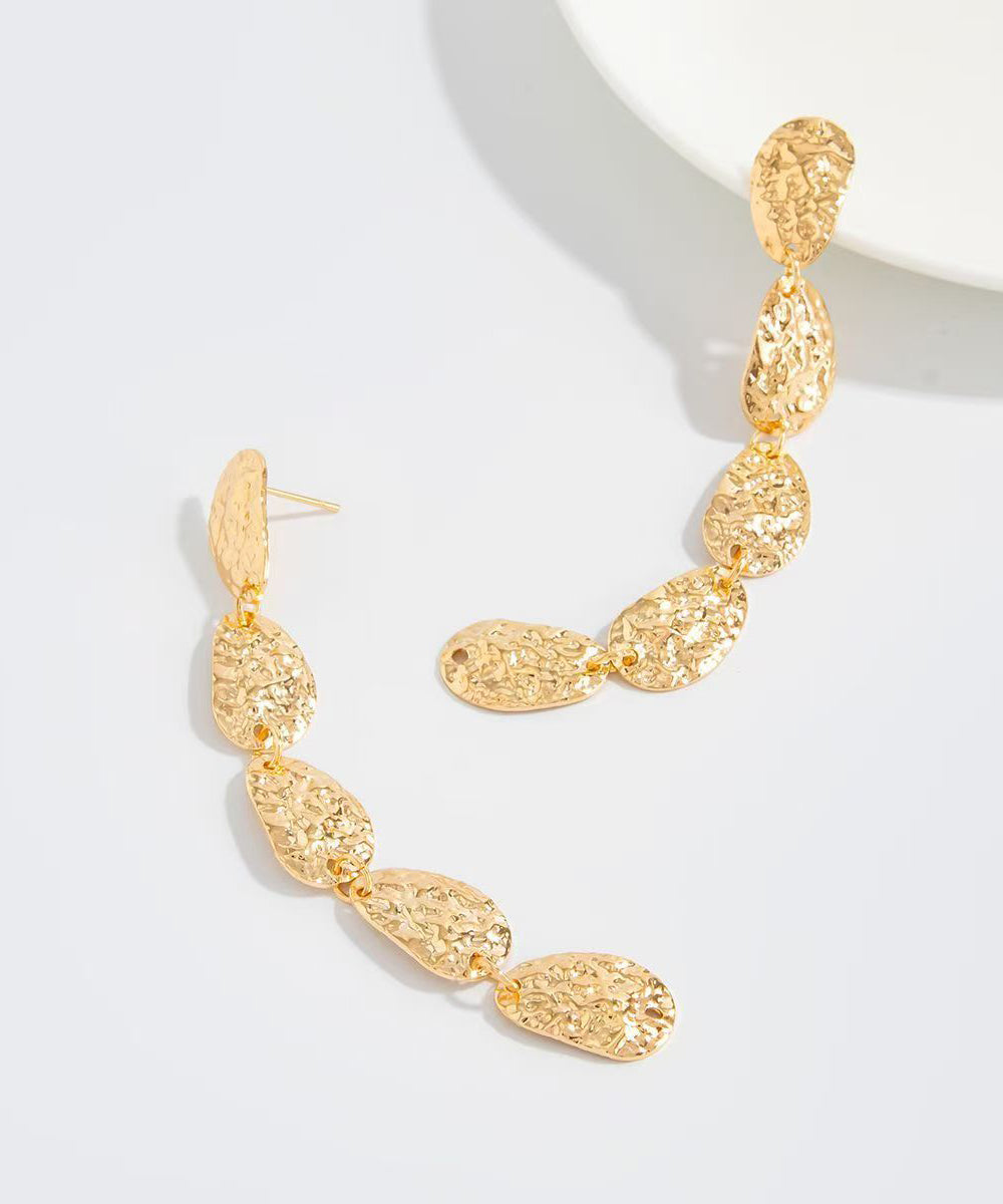 DIY Gold Metal Disc Tassel Drop Earrings