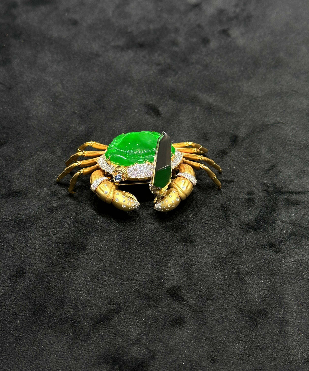 DIY Green Sterling Silver Overgild Zircon Crab Brooches
