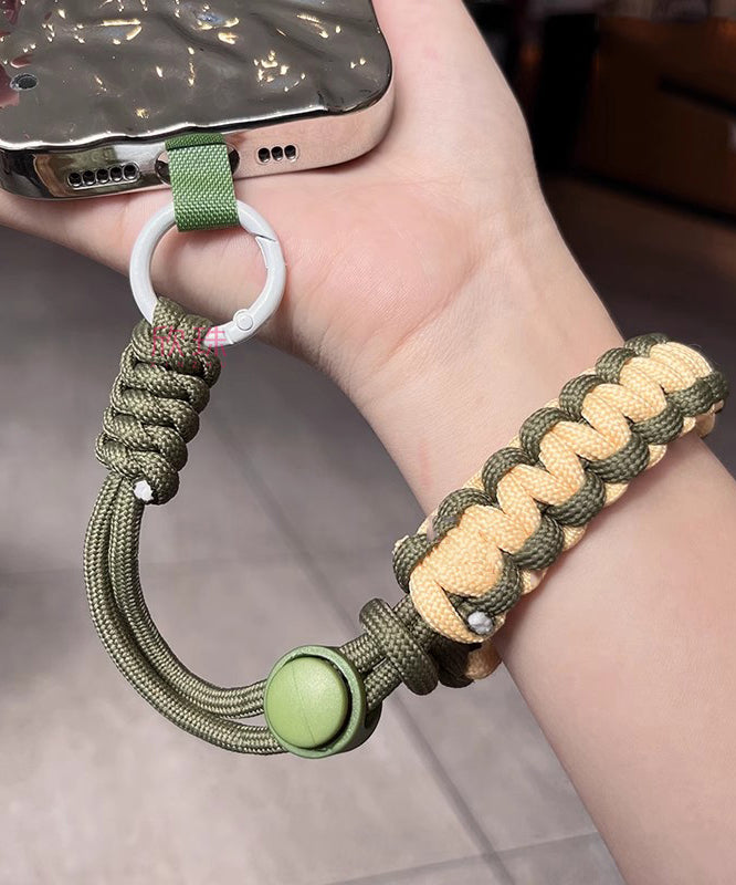 DIY Green Weave Metal Phone Chains
