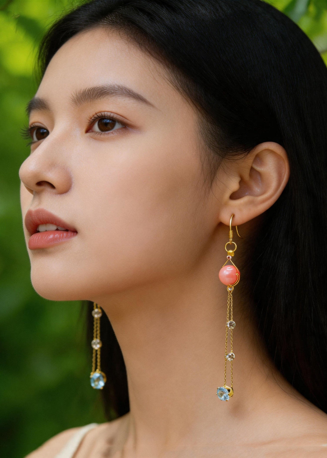 DIY Red Crystal Fringe Trim Rhinestone Drop Earrings