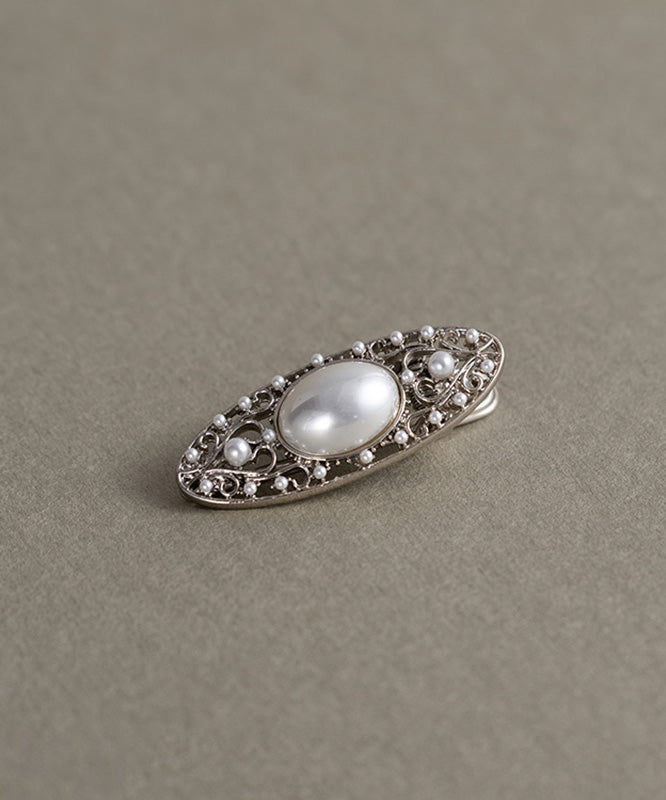 DIY Silk Alloy Hollow Out Pearl Hairpin
