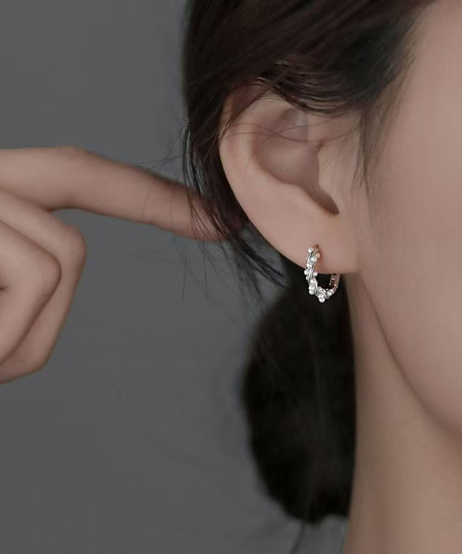 DIY Silk Sterling Silver Pearl Hoop Earrings