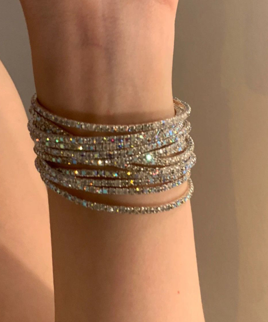 DIY White Alloy Zircon Cuff Ten-piece set