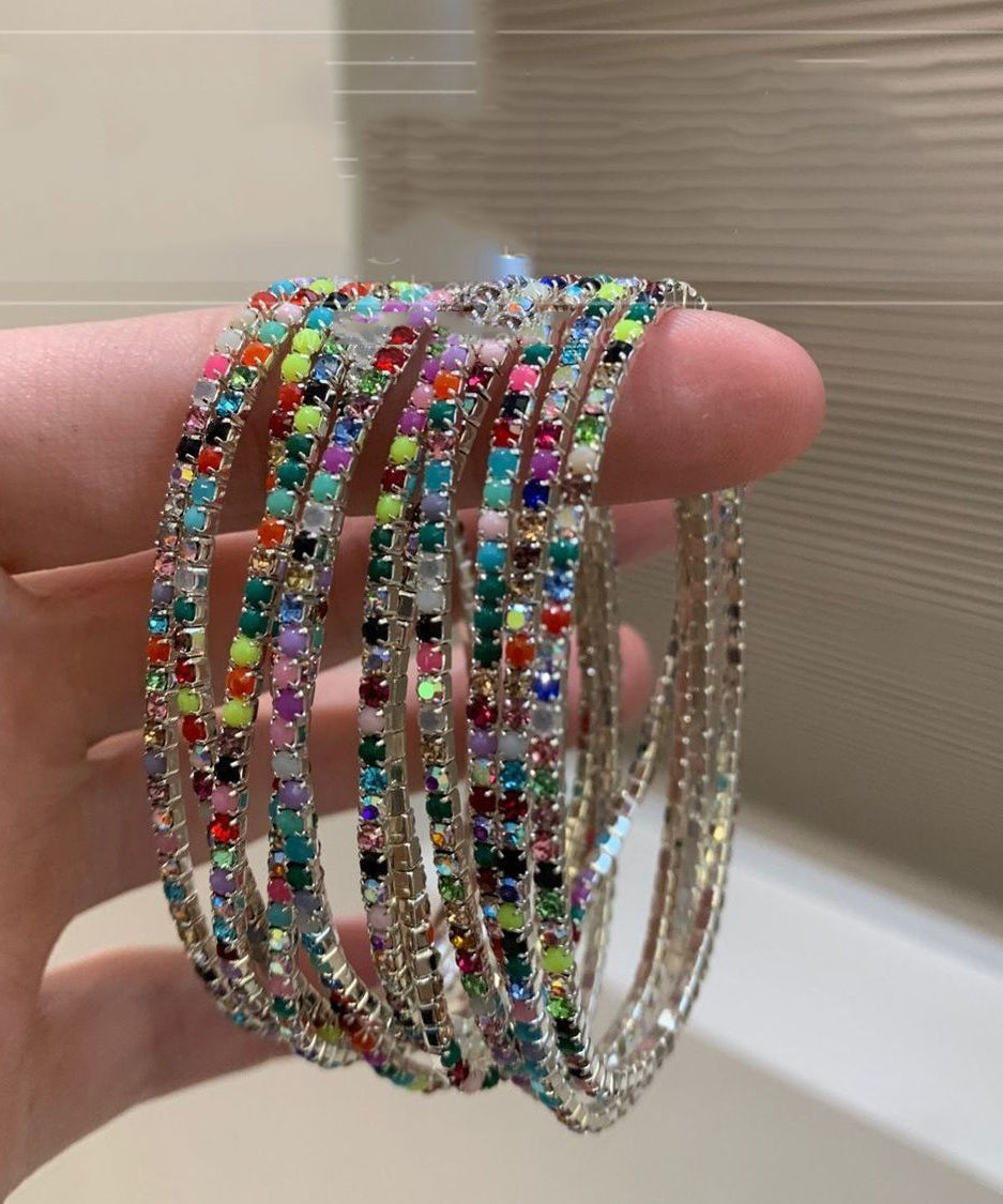 DIY White Alloy Zircon Cuff Ten-piece set