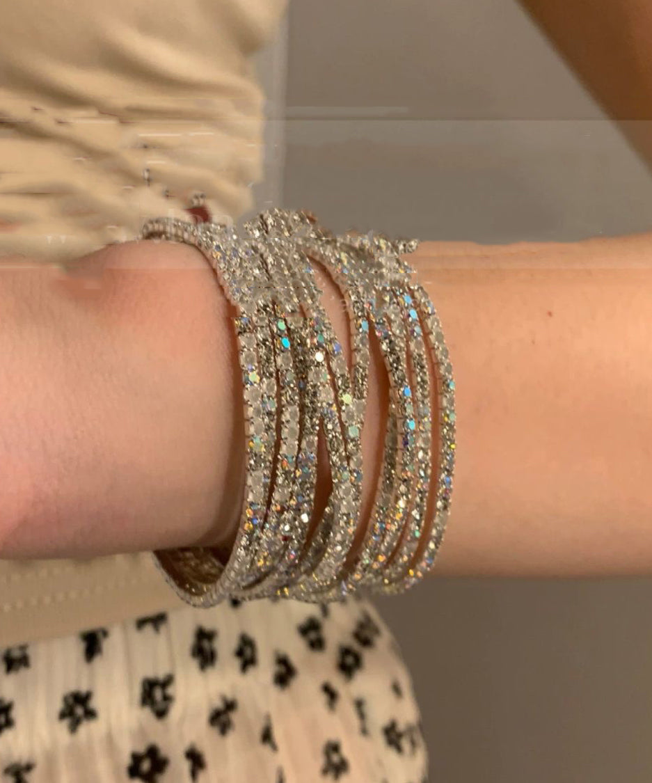 DIY White Alloy Zircon Cuff Ten-piece set
