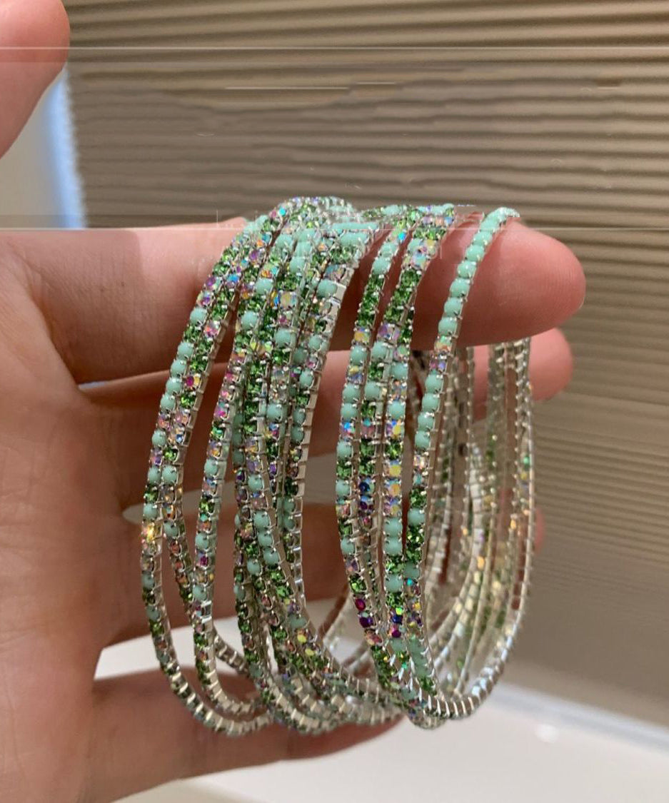 DIY White Alloy Zircon Cuff Ten-piece set