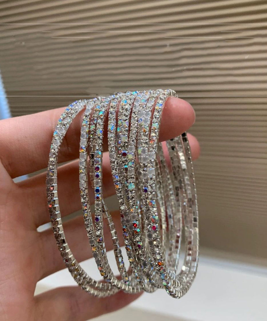 DIY White Alloy Zircon Cuff Ten-piece set
