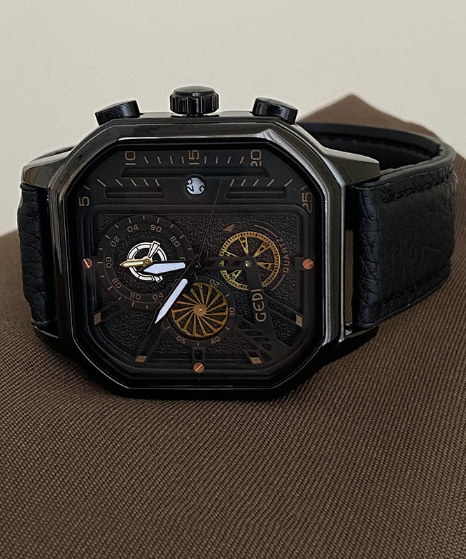 DIY White Leather Square Quartz Movement Watches