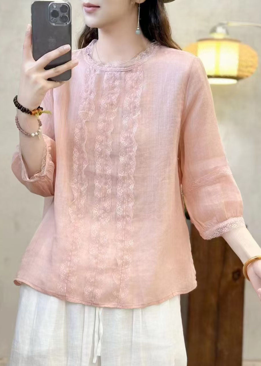 Elegant Black Oversized Patchwork Eyelash Linen Shirt Tops Bracelet Sleeve