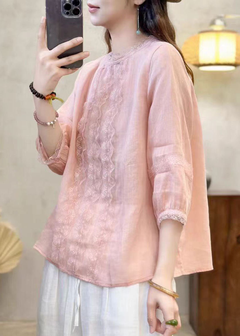 Elegant Black Oversized Patchwork Eyelash Linen Shirt Tops Bracelet Sleeve