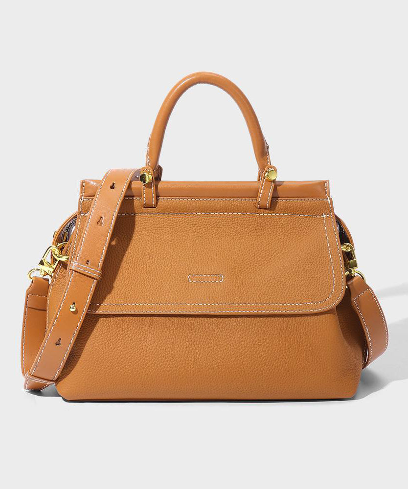 Elegant Black Solid Durable Calf Leather CrossBody Bag