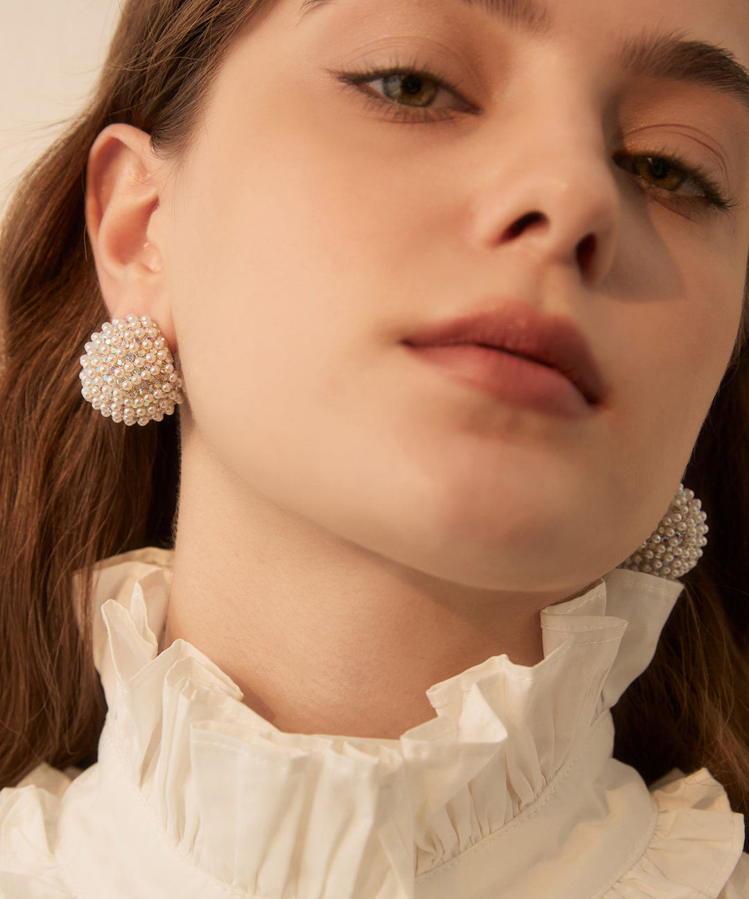 Elegant Brilliant Pearl Zircon Alloy Stud Earrings