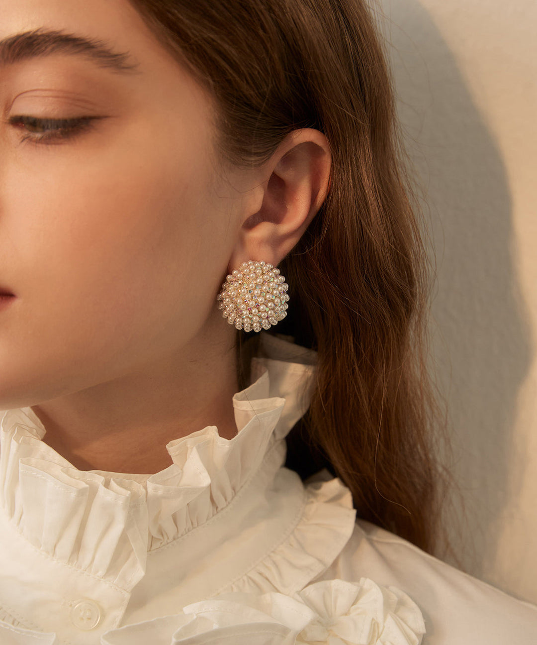 Elegant Brilliant Pearl Zircon Alloy Stud Earrings