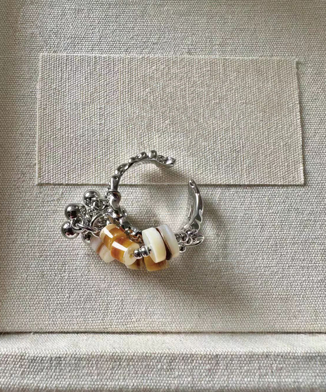 Elegant Copper Freshwater Shell Beading Tassel Open Rings