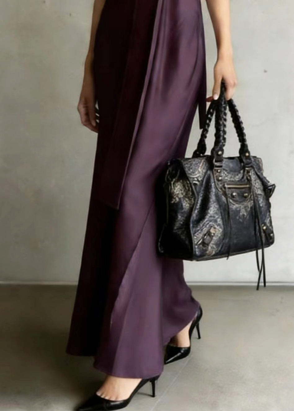 Elegant Dull Purple Cold Shoulder With Scarf Chiffon Robe Dresses Summer