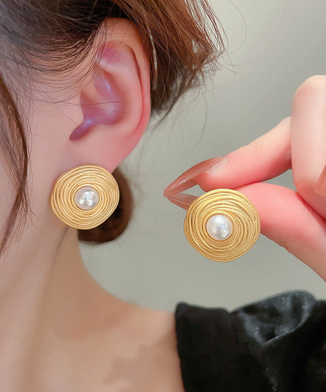 Elegant Fashion Wrapped Circle Pearl Earrings