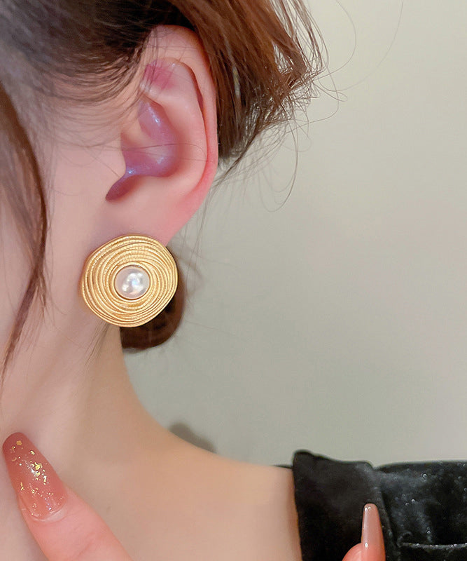 Elegant Fashion Wrapped Circle Pearl Earrings