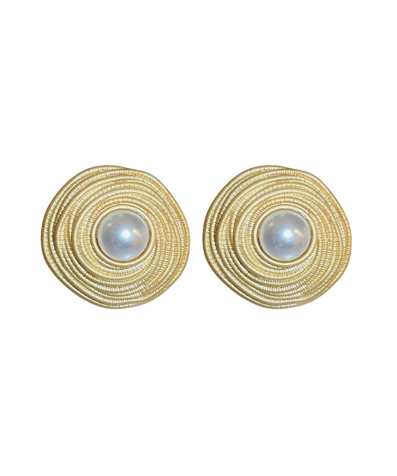 Elegant Fashion Wrapped Circle Pearl Earrings