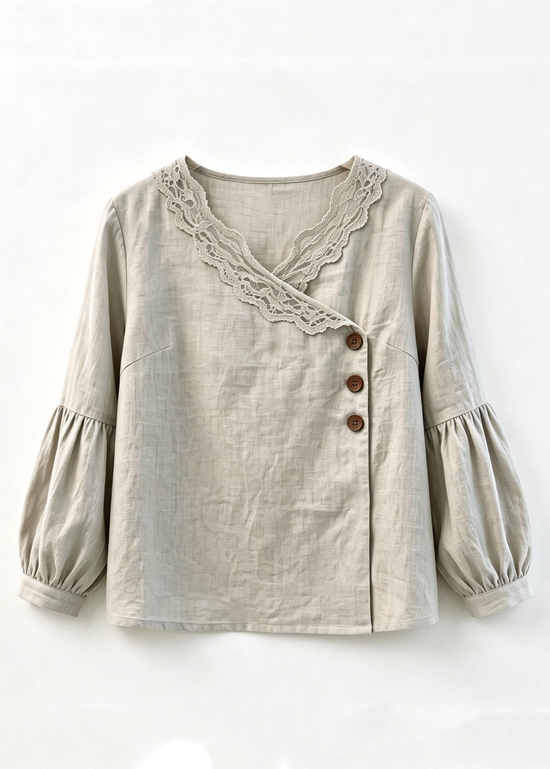 Elegant Grey Asymmetrical Button Solid Top Fall
