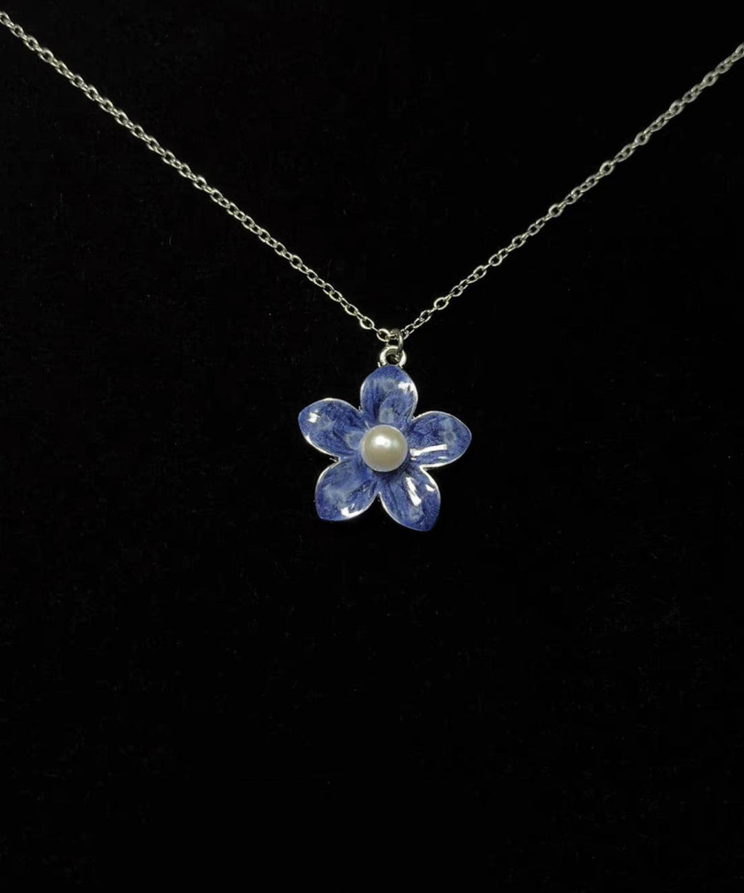 Elegant Pink Gilded Floral Pearl Gold Plated Pendant Necklace