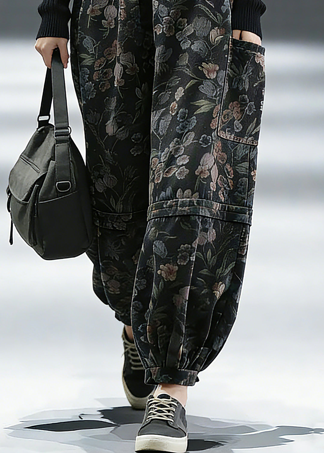 Elegant Print Denim Pants lantern Pants Cotton1