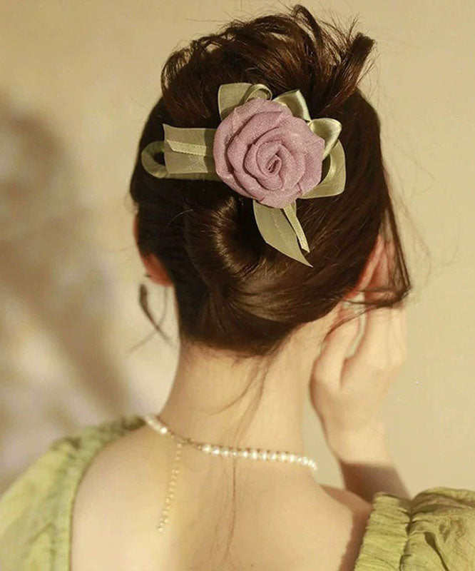Elegant Purple Plastic Patchwork Tulle Floral Hairpin