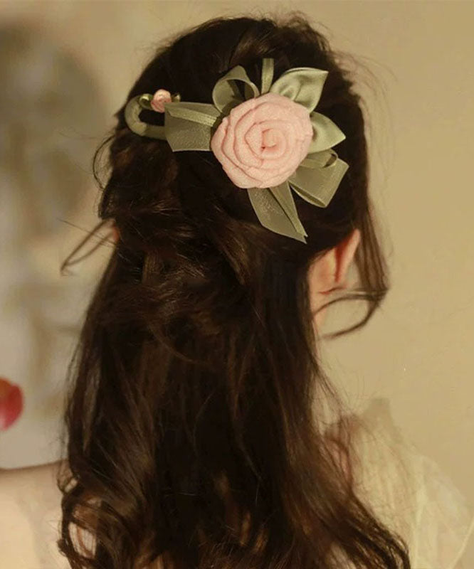 Elegant Purple Plastic Patchwork Tulle Floral Hairpin