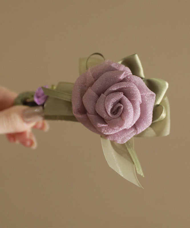 Elegant Purple Plastic Patchwork Tulle Floral Hairpin